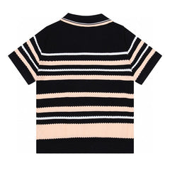 AMIRI Striped Pointelle-Knit Polo Shirt