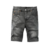 Purple Brand Crystal Diamond Denim Shorts #5094
