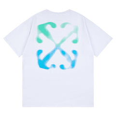 OFF WHITE Blue Arrow logo back T-Shirts