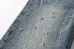 Purple Brand Crystal Diamond Jeans #9133