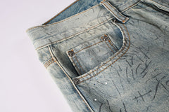 Purple Brand Crystal Diamond Jeans #107