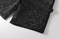 Purple Brand Crystal Diamond Denim Shorts #5099