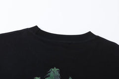 AMlRl Leaf-Print Crewneck Cotton-Jersey T-Shirt