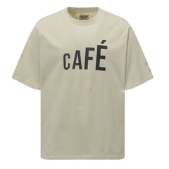 GALLERY DEPT. Men's Natural Paint-Splattered Distressed Printed Cotton-Jersey T-