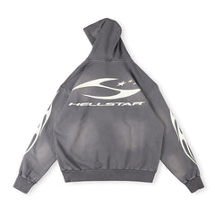 Hellstar Studded Flame Zip-Up Hoodie
