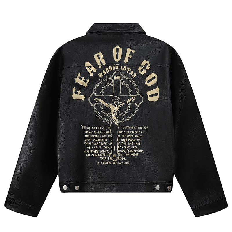 FEAR OF GOD casual leather jacket