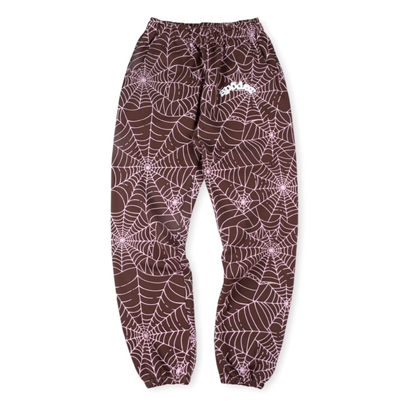 Sp5der AOP Sweatpants Brown