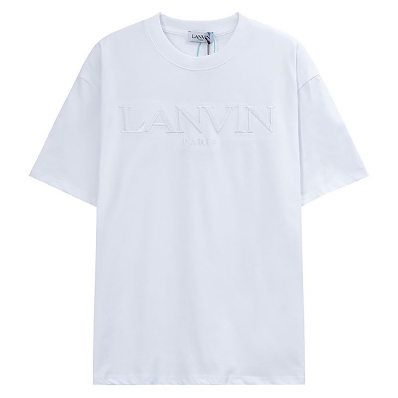 LANVIN Letter Embroidery Logo T-Shirt White