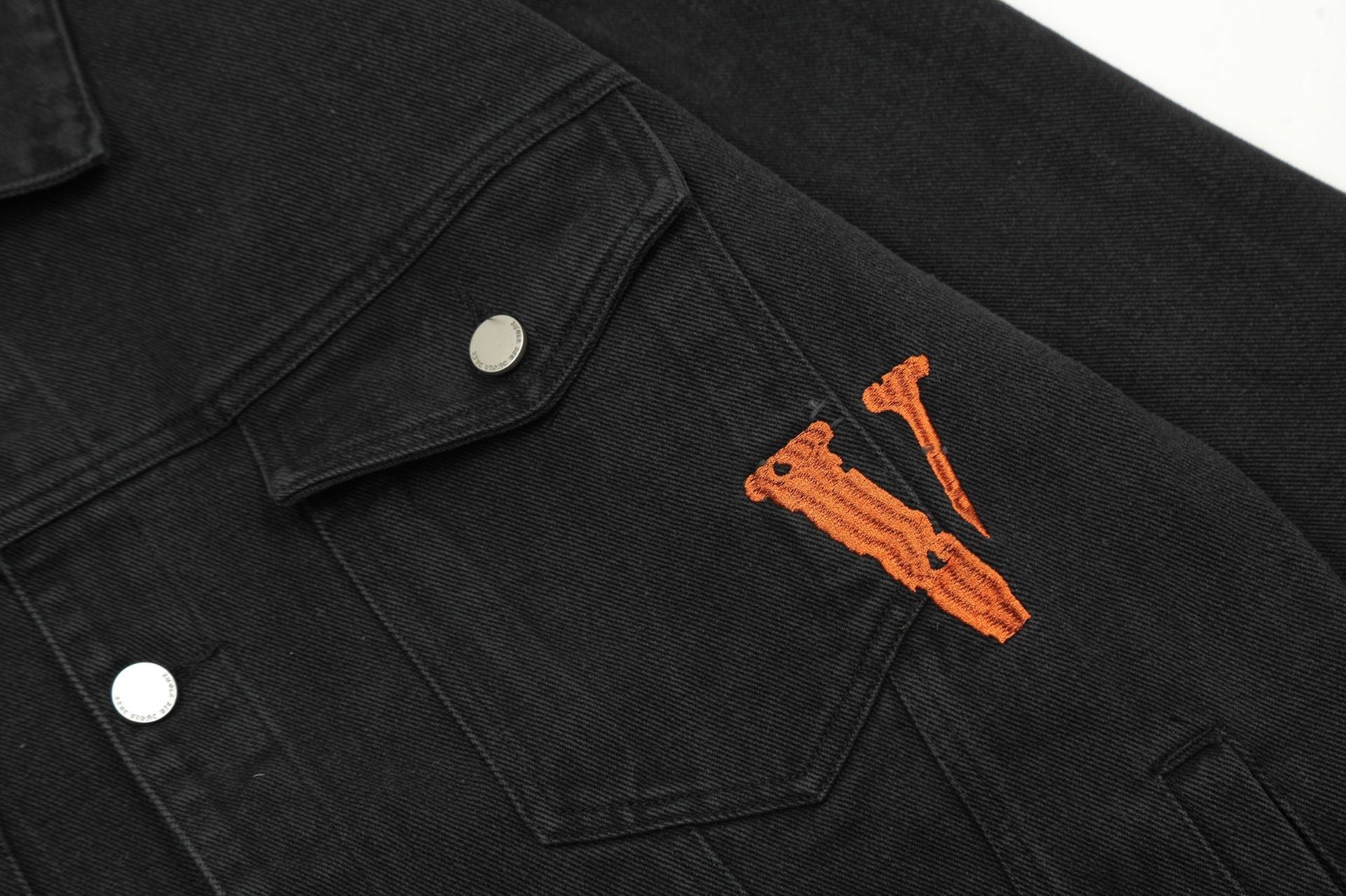 VLONE embroidered letter denim jacket