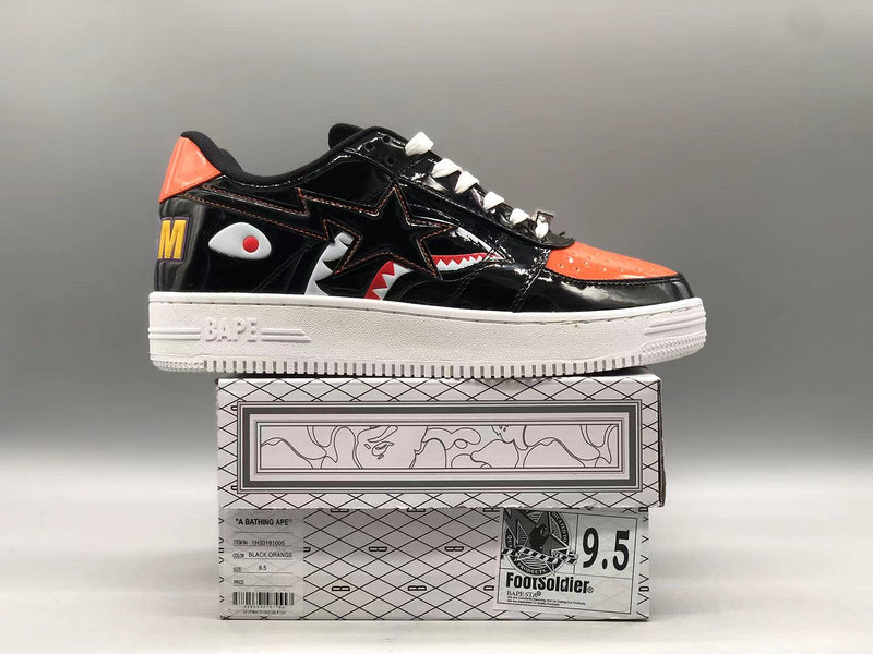 A Bathing Ape Bape Sta Low Mad Shark Black Orange