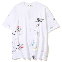 GALLERY DEPT. Paint-Splattered Logo-Print Cotton-Jersey T-Shirt