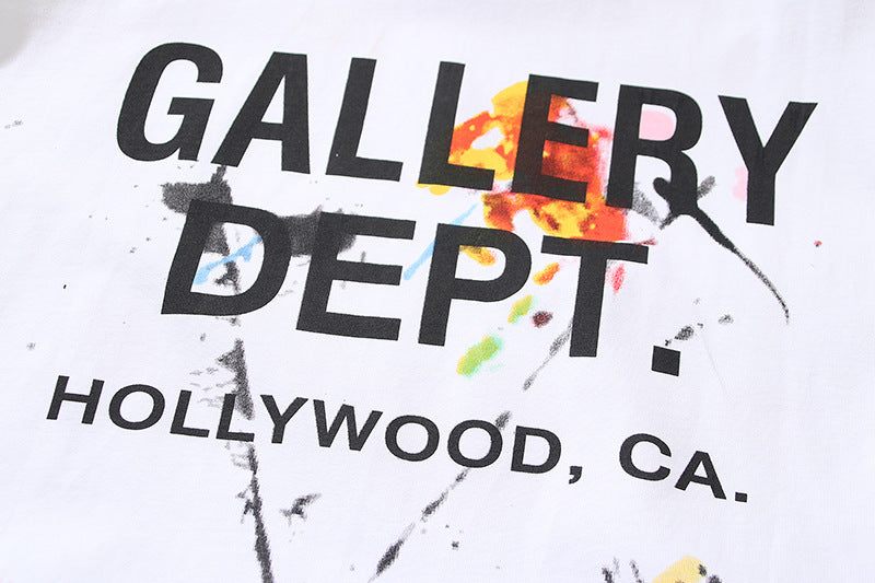 GALLERY DEPT. Paint-Splattered Logo-Print Cotton-Jersey T-Shirt