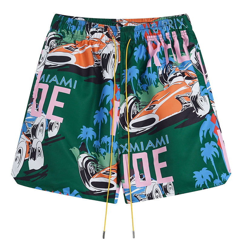 RHUDE X WEBSTER MIAMI RACING LINEN GRAND PRIX Shorts
