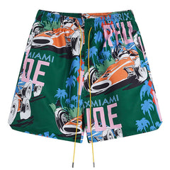RHUDE X WEBSTER MIAMI RACING LINEN GRAND PRIX Shorts