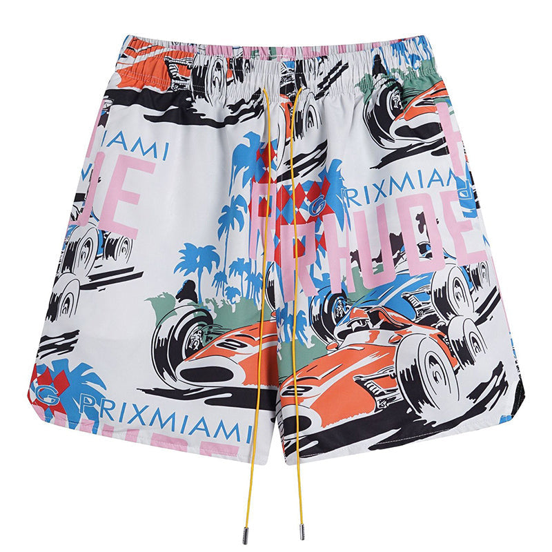 RHUDE X WEBSTER MIAMI RACING LINEN GRAND PRIX Shorts