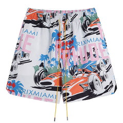 RHUDE X WEBSTER MIAMI RACING LINEN GRAND PRIX Shorts