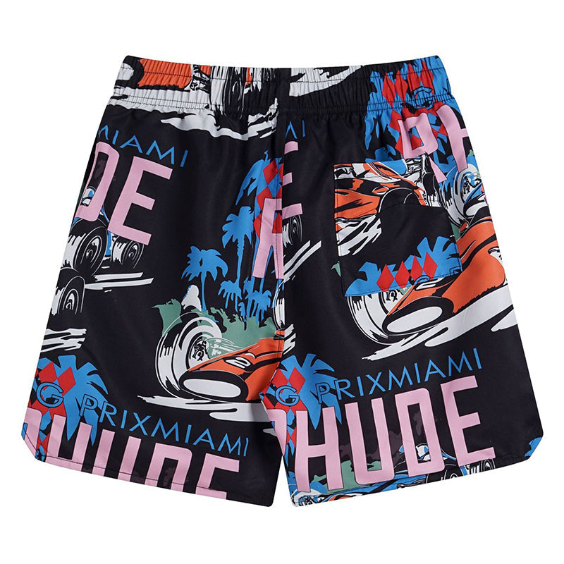 RHUDE X WEBSTER MIAMI RACING LINEN GRAND PRIX Shorts