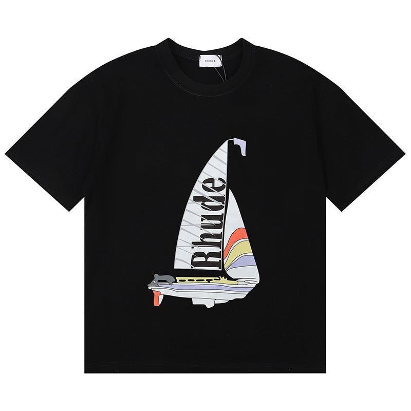 RHUDE Catamaran Champion Cotton T-Shrit