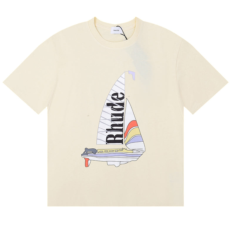 RHUDE Catamaran Champion Cotton T-Shrit