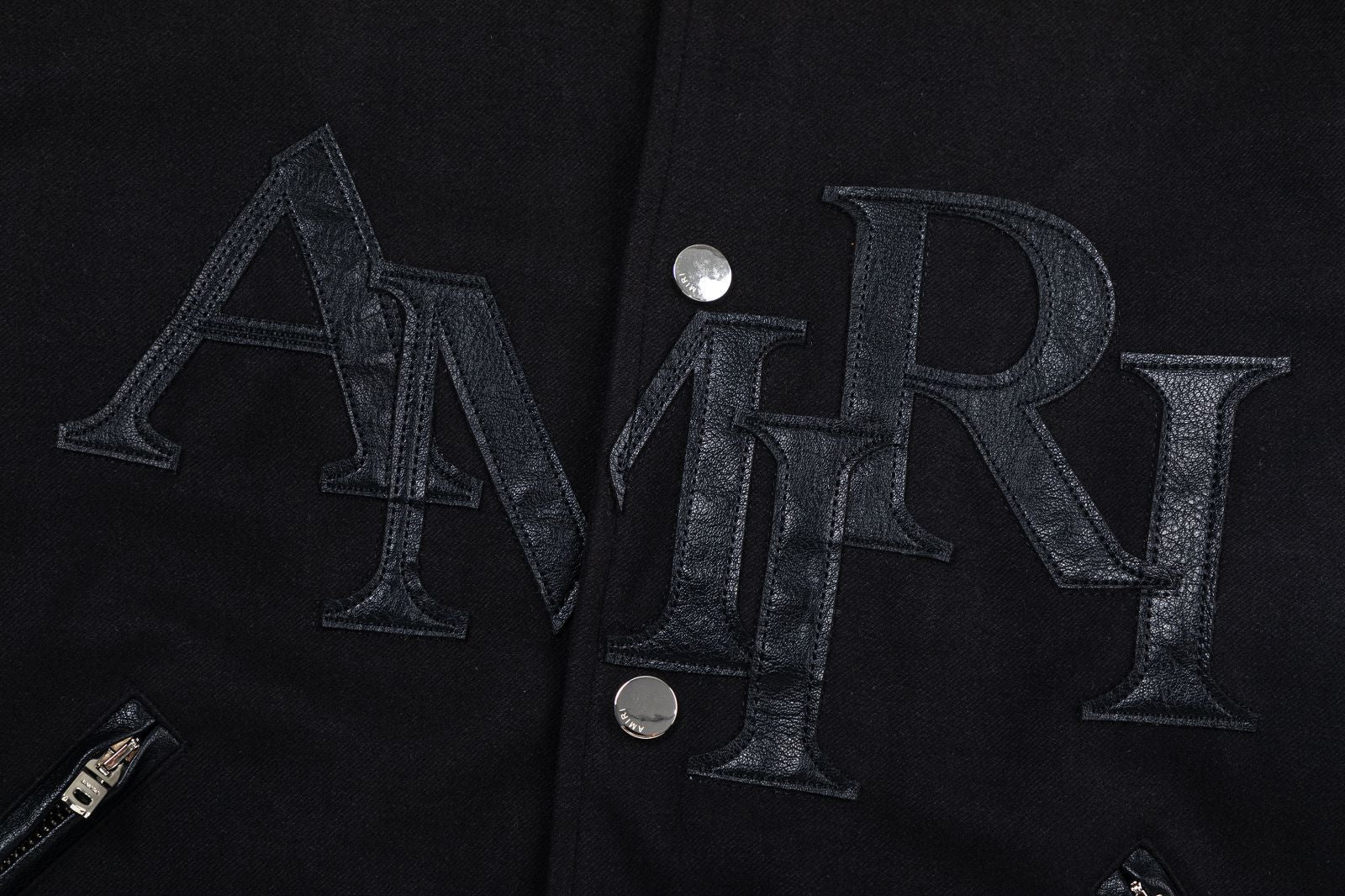 AMlRl Staggered Logo Varsity Jacket