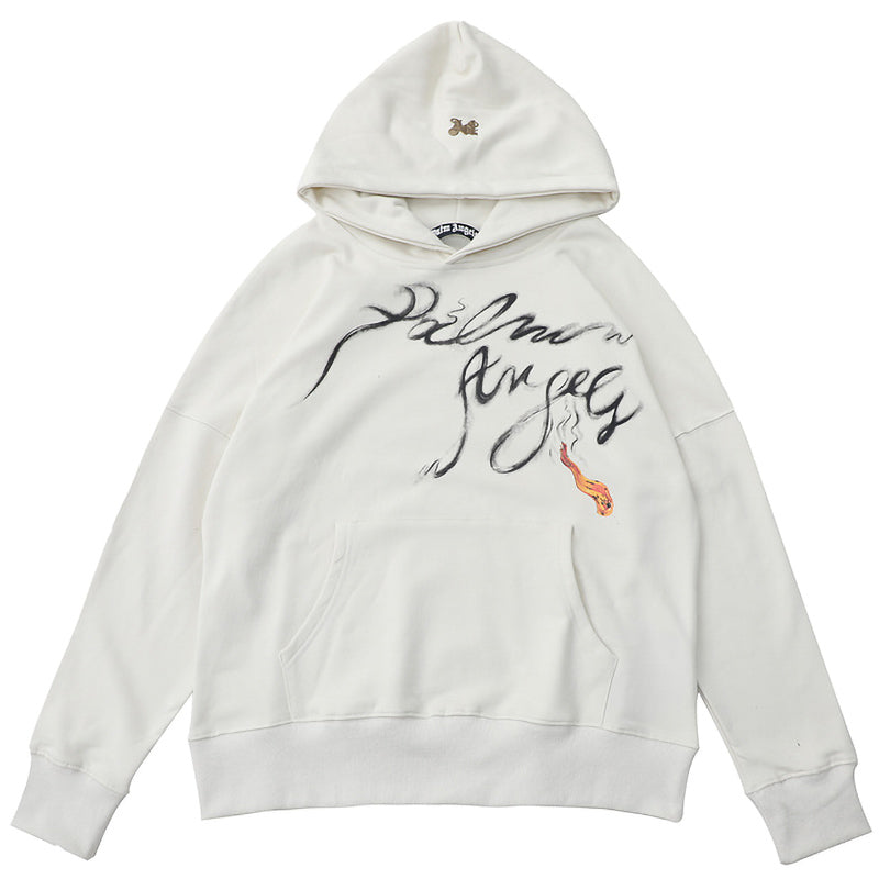 Palm Angels Foggy Logo-print Cotton-jersey Hoodie