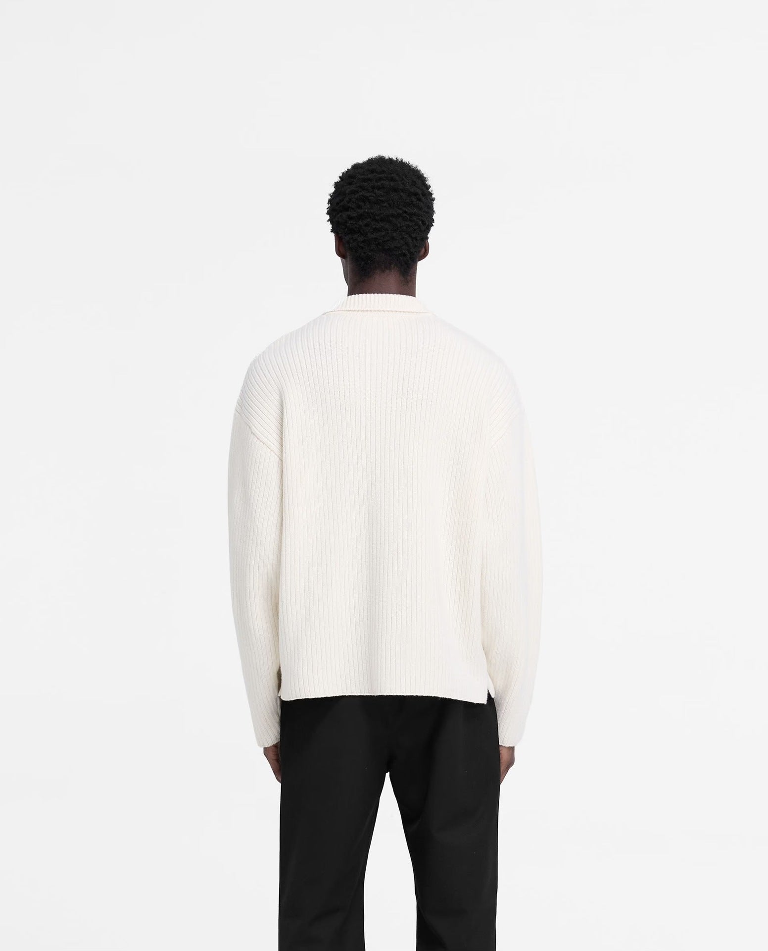 Represent Minimalist Solid Color Lapel Knit Sweater