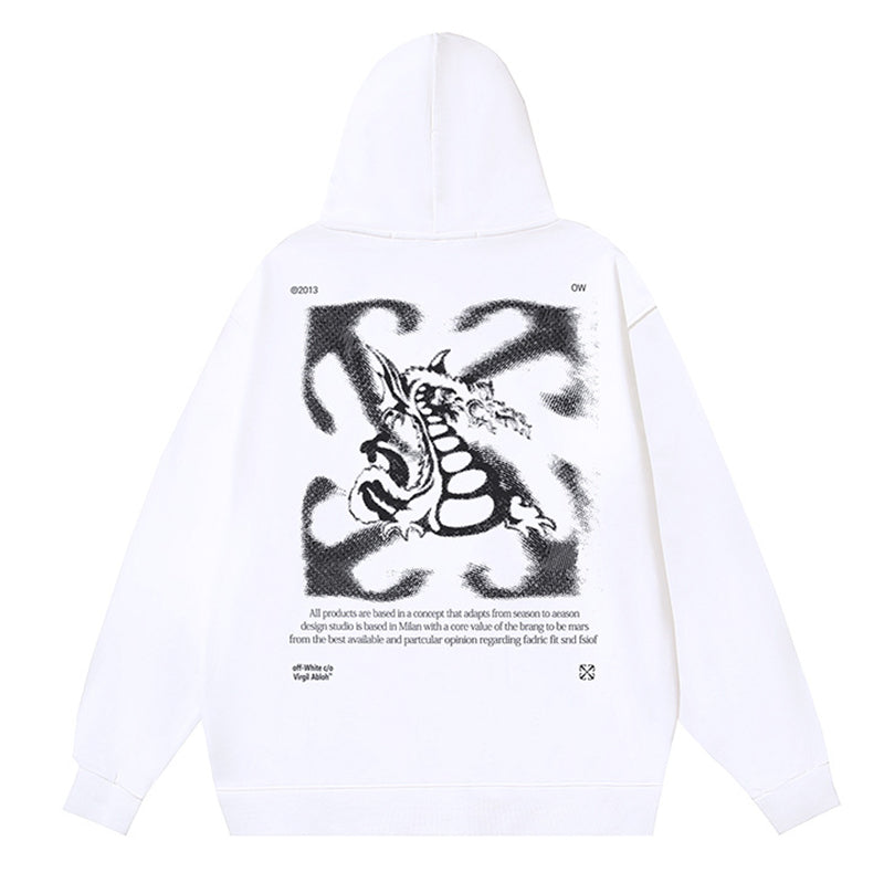 Off White Logo Drawstring Hoodie