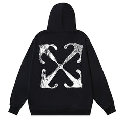 Off White Logo Drawstring Hoodie