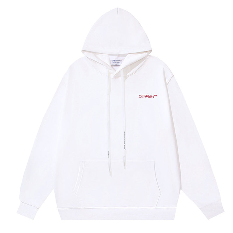 Off White Logo Drawstring Hoodie