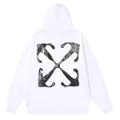 Off White Logo Drawstring Hoodie