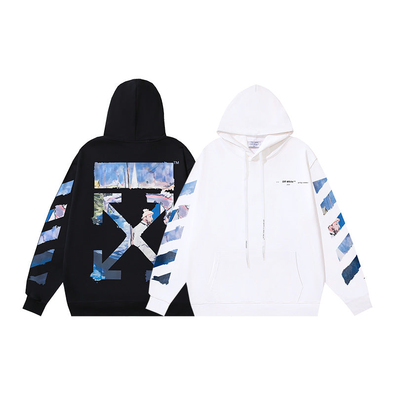 Off White Logo Drawstring Hoodie