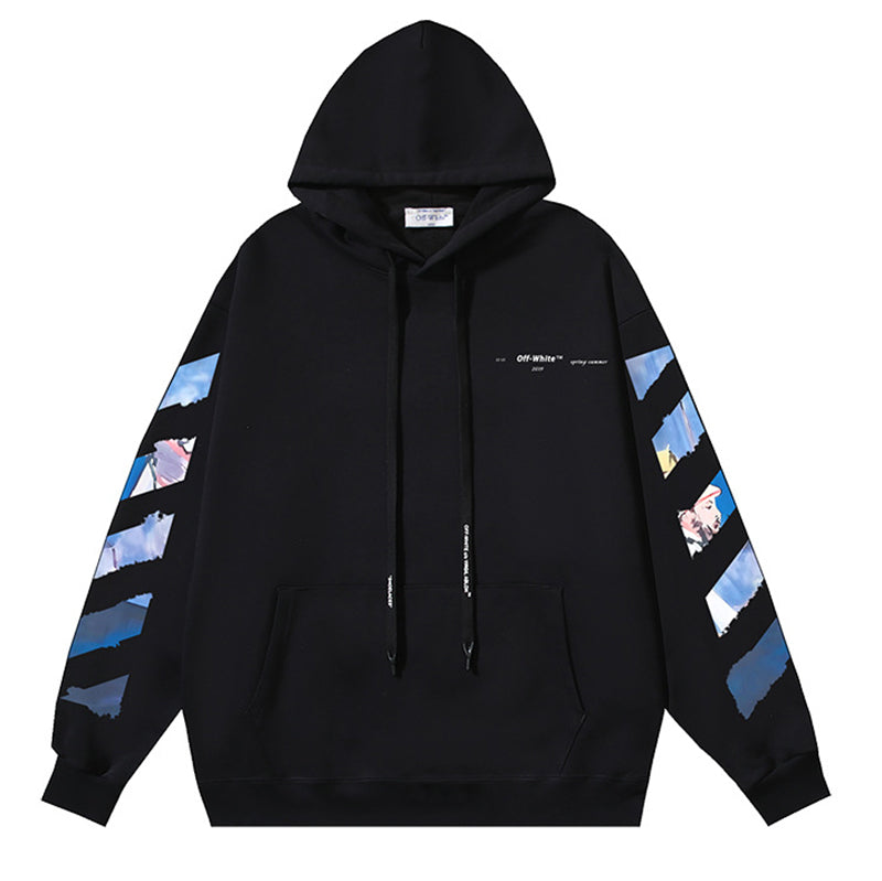 Off White Logo Drawstring Hoodie