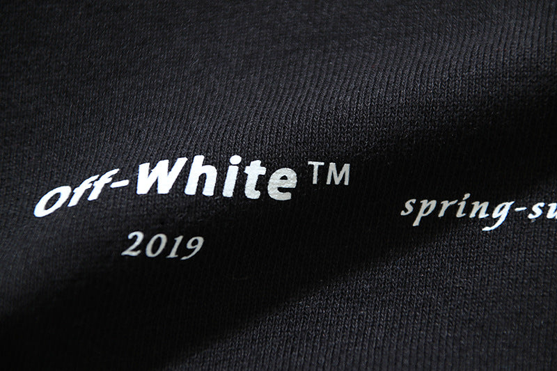 Off White Logo Drawstring Hoodie