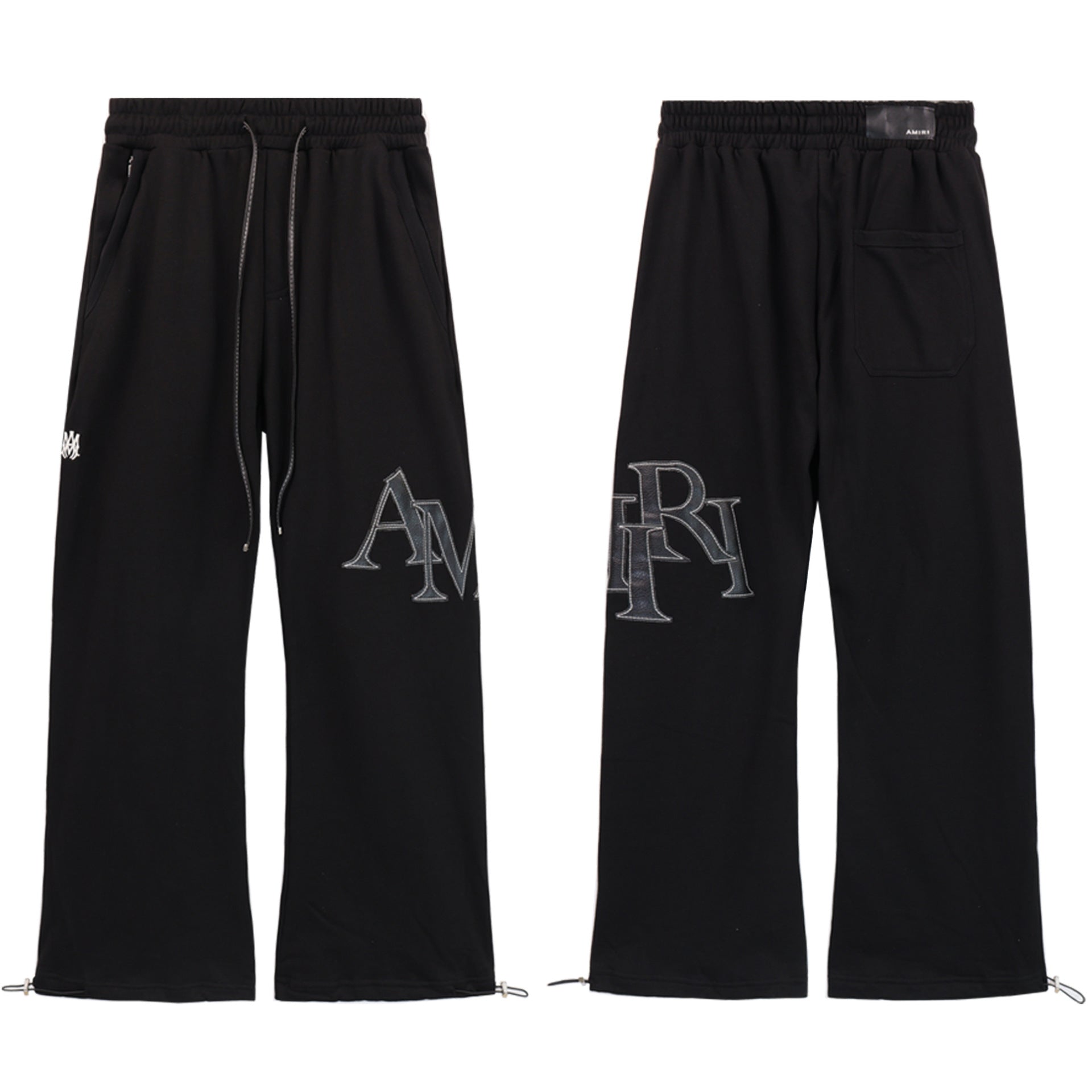 AMIRI Leather Logo Cotton-Jersey Pant