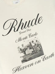 RHUDE Men's Natural Off- 'Heaven On Earth' T-Shirt