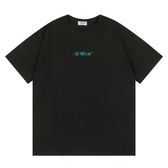 OFF WHITE Blue Arrow logo back T-Shirts