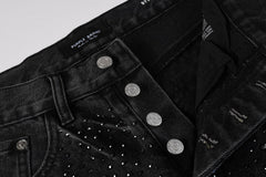 Purple Brand Crystal Diamond Jeans #105