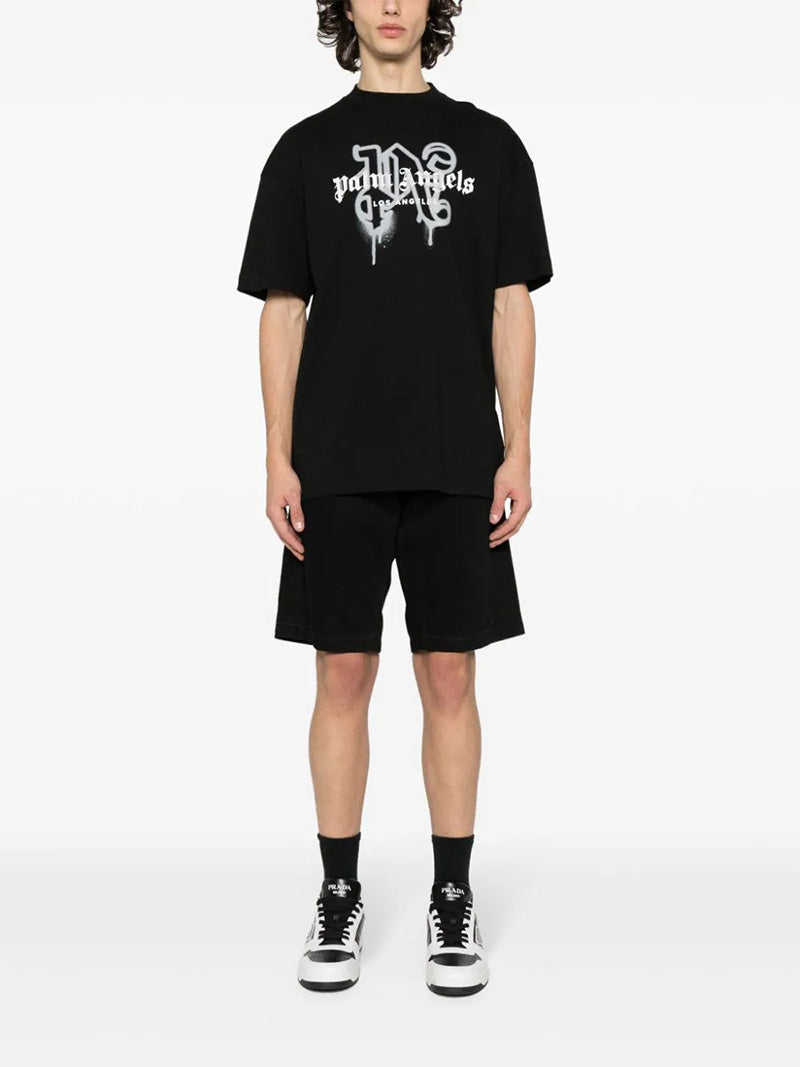 Palm Angels logo-print cotton T-shirts