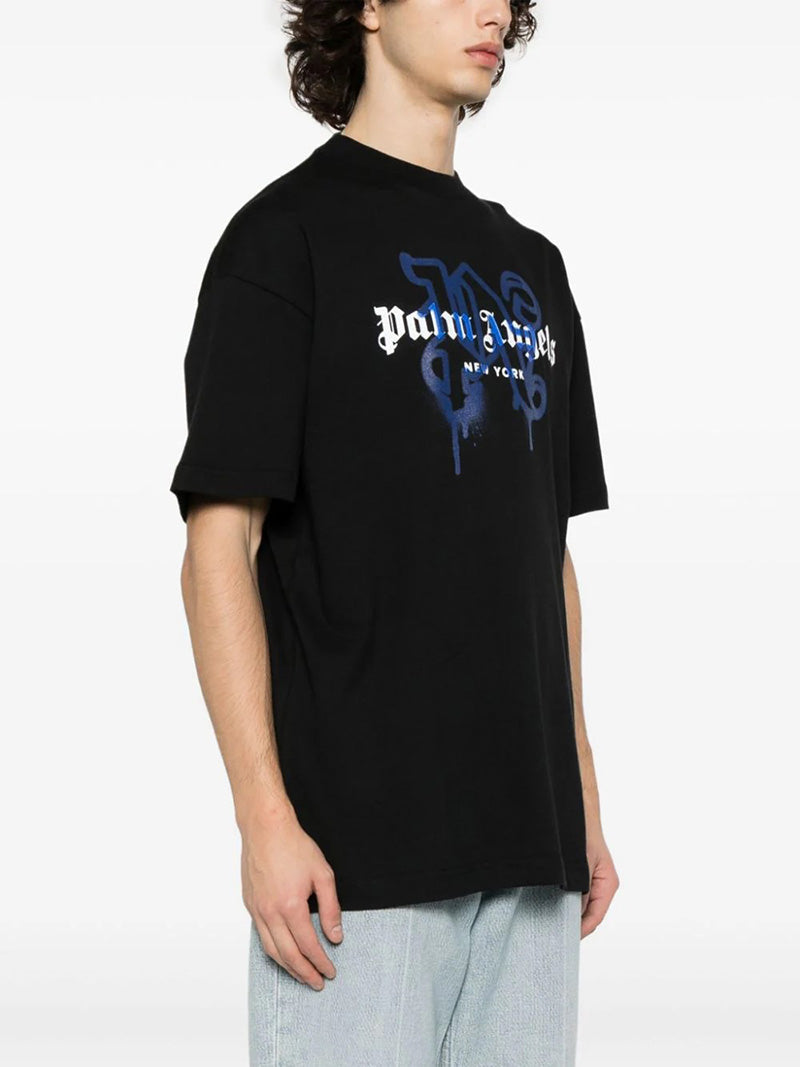 Palm Angels logo-print cotton T-shirts