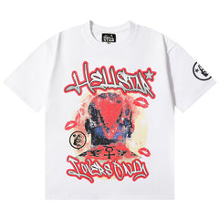 Hellstar Letter Printed T-Shirt White