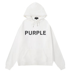 Purple Brand Logo Letter Hoodies