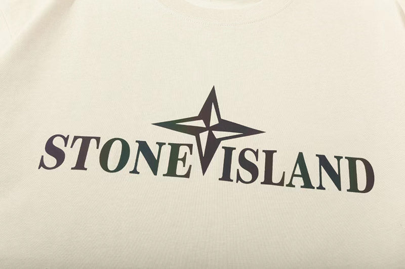 STONE ISLAND Cotton Logo Print T-Shirt