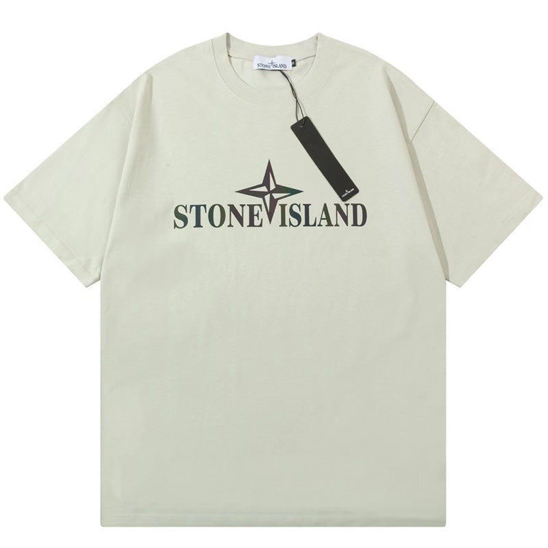 STONE ISLAND Cotton Logo Print T-Shirt