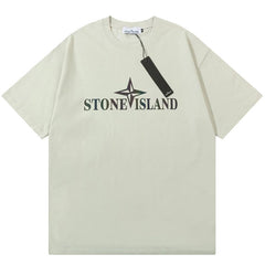 STONE ISLAND Cotton Logo Print T-Shirt