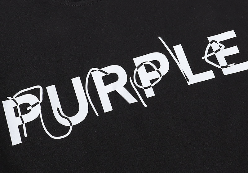 Purple Brand Logo Letter Print T-Shirt