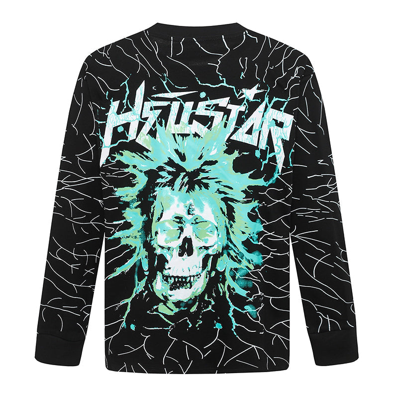 Hellstar Studios Vintage Graphic Print Designer Graphic Long Sleeve Tee