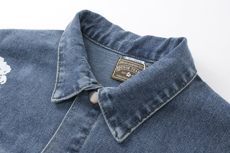 Denim Tears All-Over Wreath Light Wash Jacket