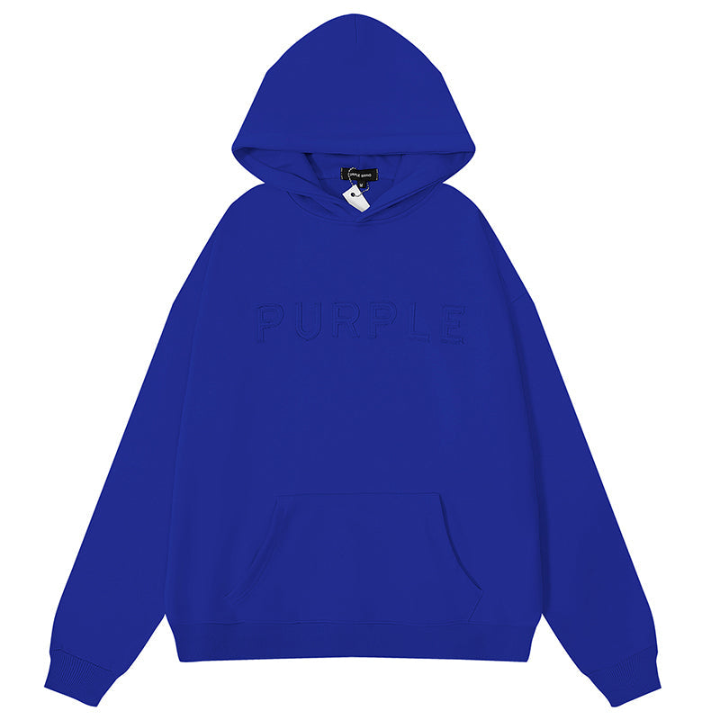 Purple Brand Logo Letter Hoodies