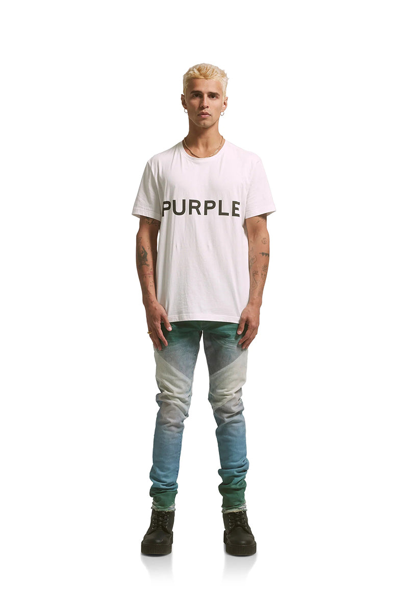 Purple Brand Logo Letter Print T-Shirt