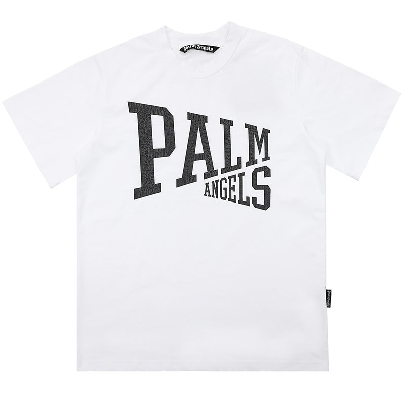 PALM ANGELS Logo Printed Straight Hem T-Shirts